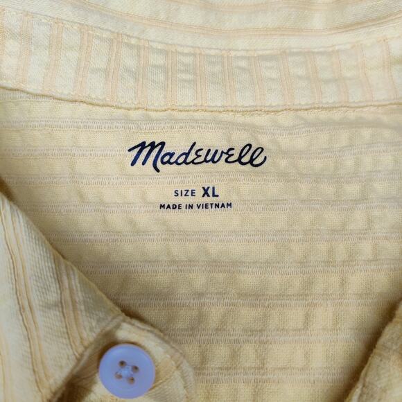 NWT Madewell Textured Easy Short Sleeve Seersucker Camp Shirt XL Butter Yellow - Picture 10 of 14